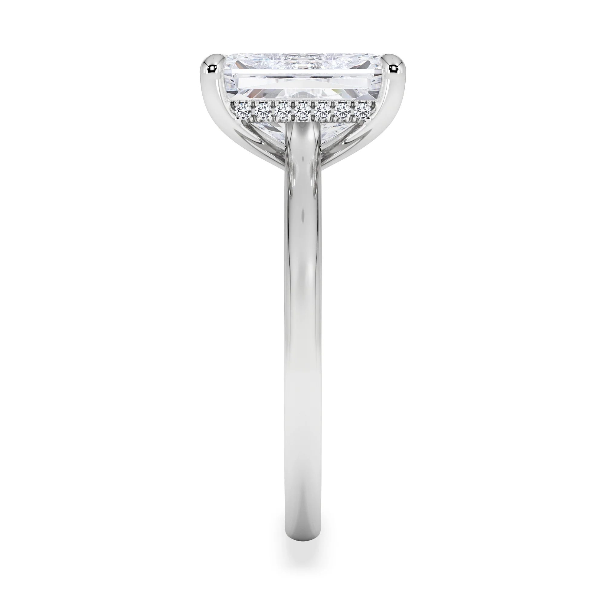 Amora Radiant 3.00ct Hidden Halo Lab Diamond Engagement Ring G/VS1 Set in Platinum - Image 3
