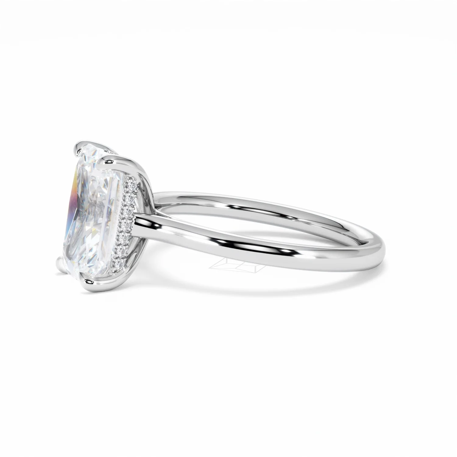 Amora Radiant 3.00ct Hidden Halo Lab Diamond Engagement Ring G/VS1 Set in Platinum - Image 73