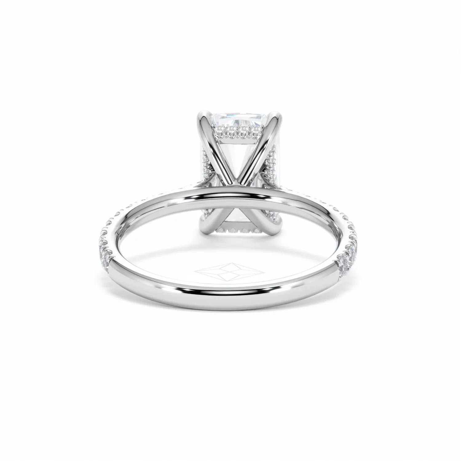 Amora Radiant 3.00ct Hidden Halo Lab Diamond Engagement Ring With Side Stones Set in Platinum - Image 49