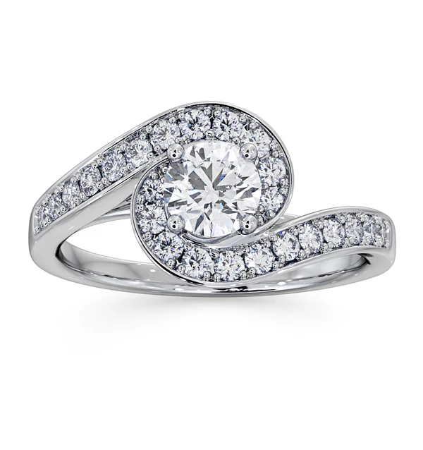 Anais Diamond Engagement Halo Ring Platinum 0.82CT G/VS2 - Image 3