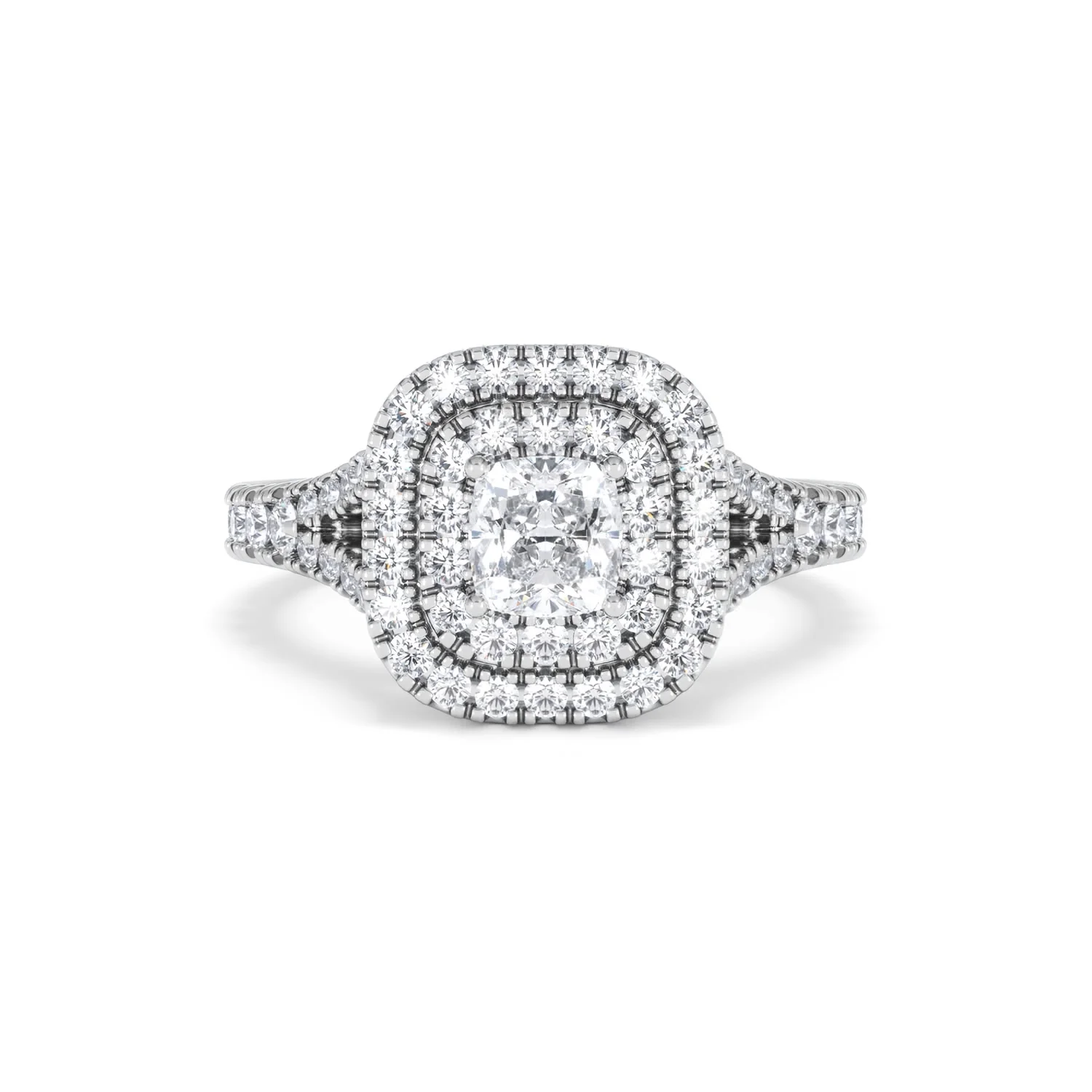 Anastasia Diamond Halo Engagement Ring 18K White Gold 1.30ct G/VS2 - Image 10