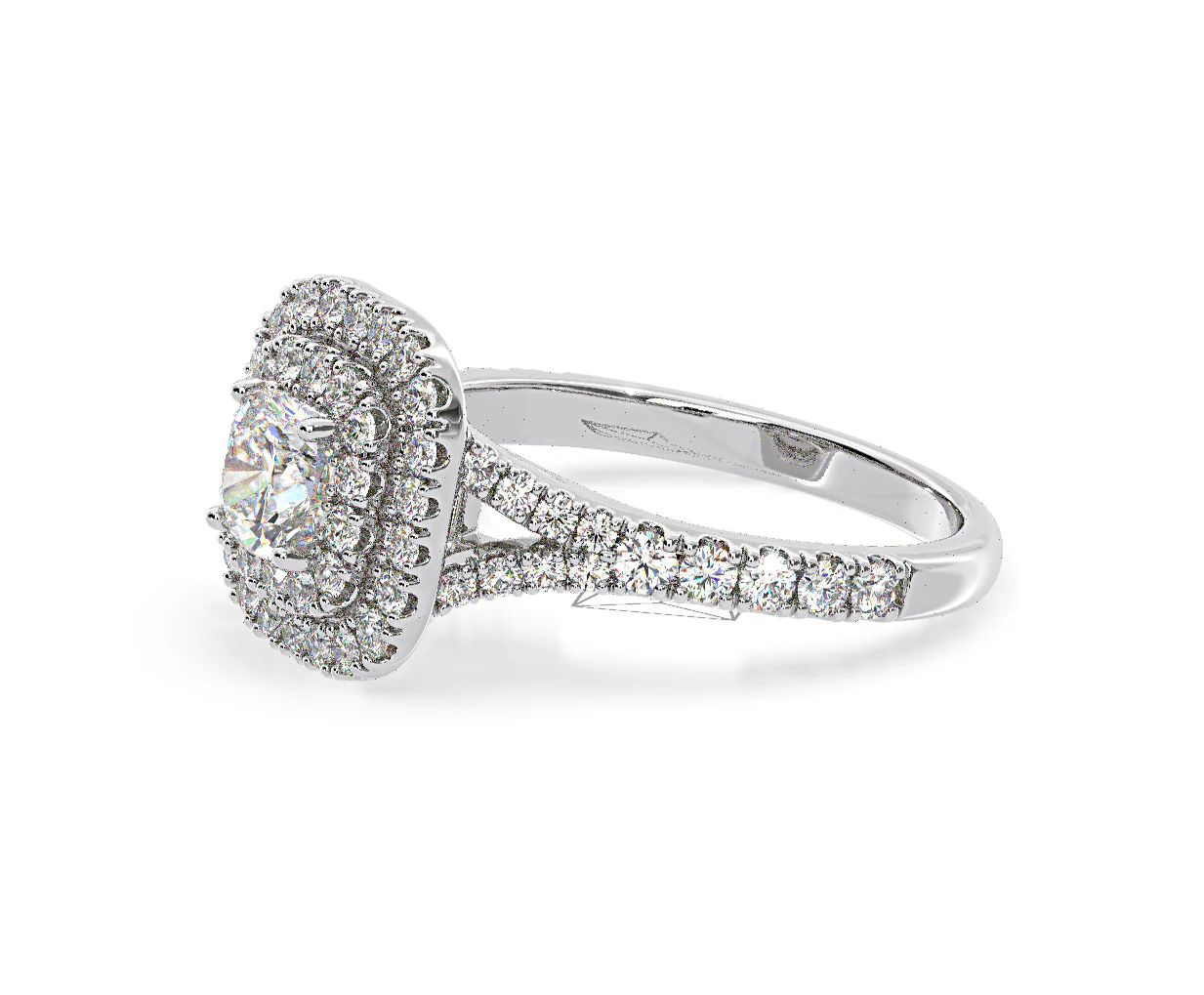 Anastasia Diamond Halo Engagement Ring 18K White Gold 1.30ct G/VS2 - Image 103