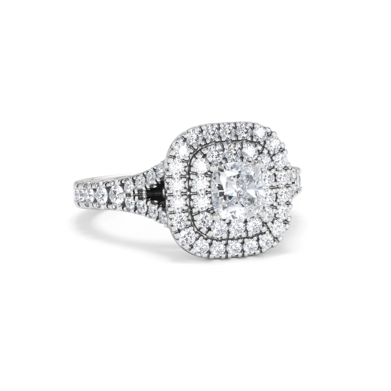Anastasia Diamond Halo Engagement Ring 18K White Gold 1.30ct G/VS2 - Image 14