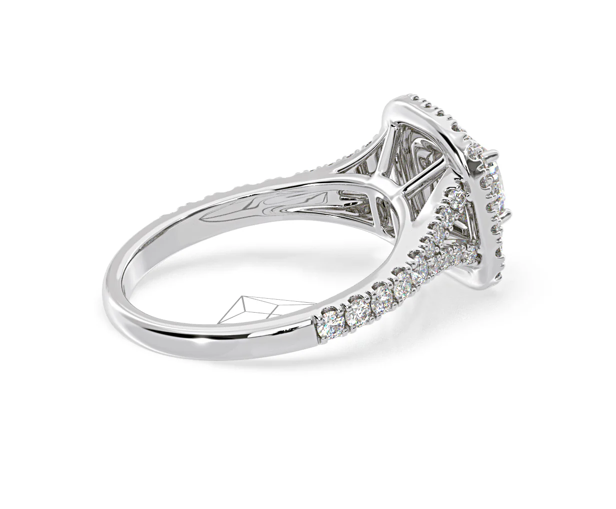 Anastasia Diamond Halo Engagement Ring 18K White Gold 1.30ct G/VS2 - Image 143