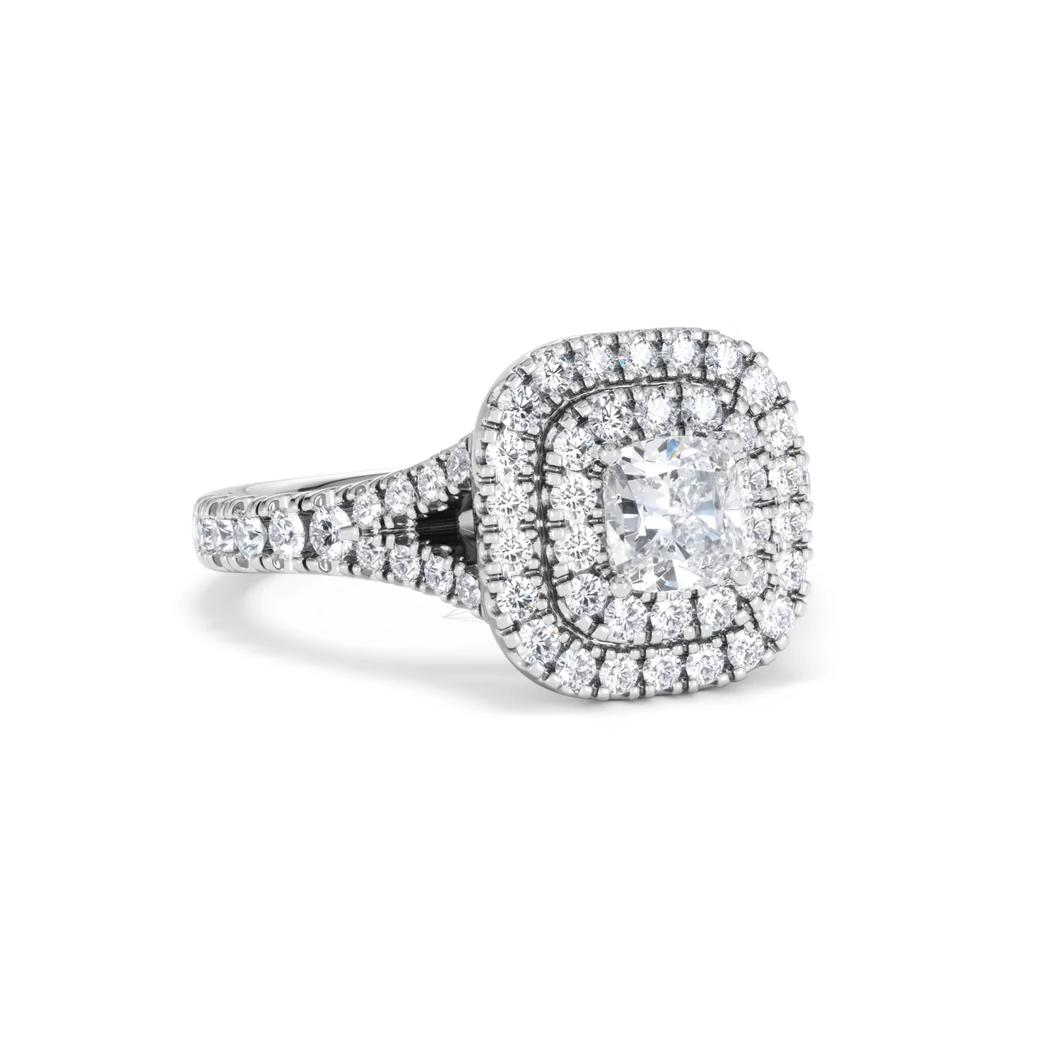 Anastasia Diamond Halo Engagement Ring 18K White Gold 1.30ct G/VS2 - Image 15