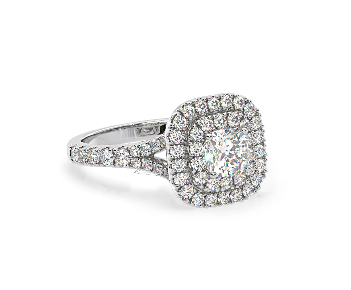 Anastasia Diamond Halo Engagement Ring 18K White Gold 1.30ct G/VS2 - Image 163