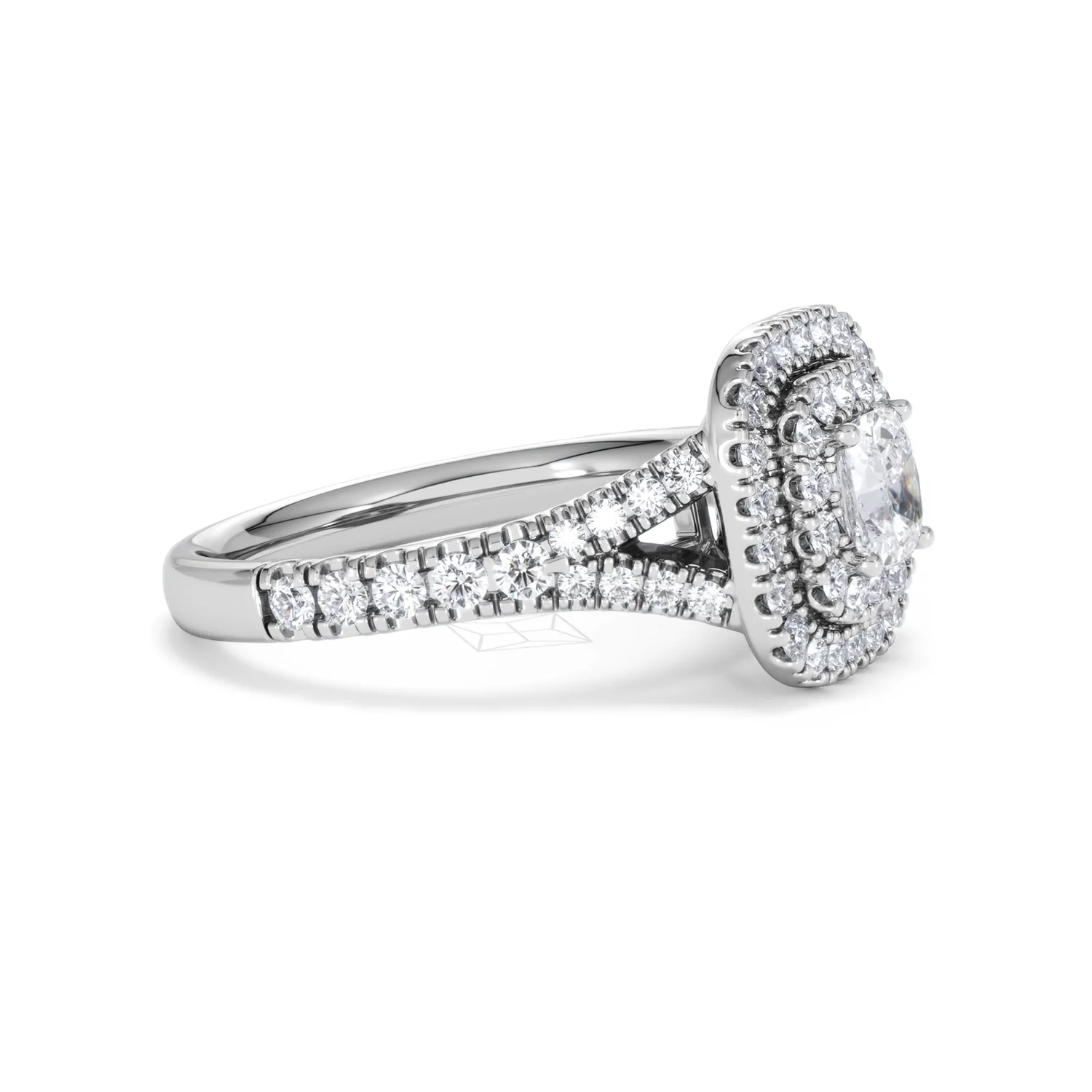 Anastasia Diamond Halo Engagement Ring 18K White Gold 1.30ct G/VS2 - Image 24