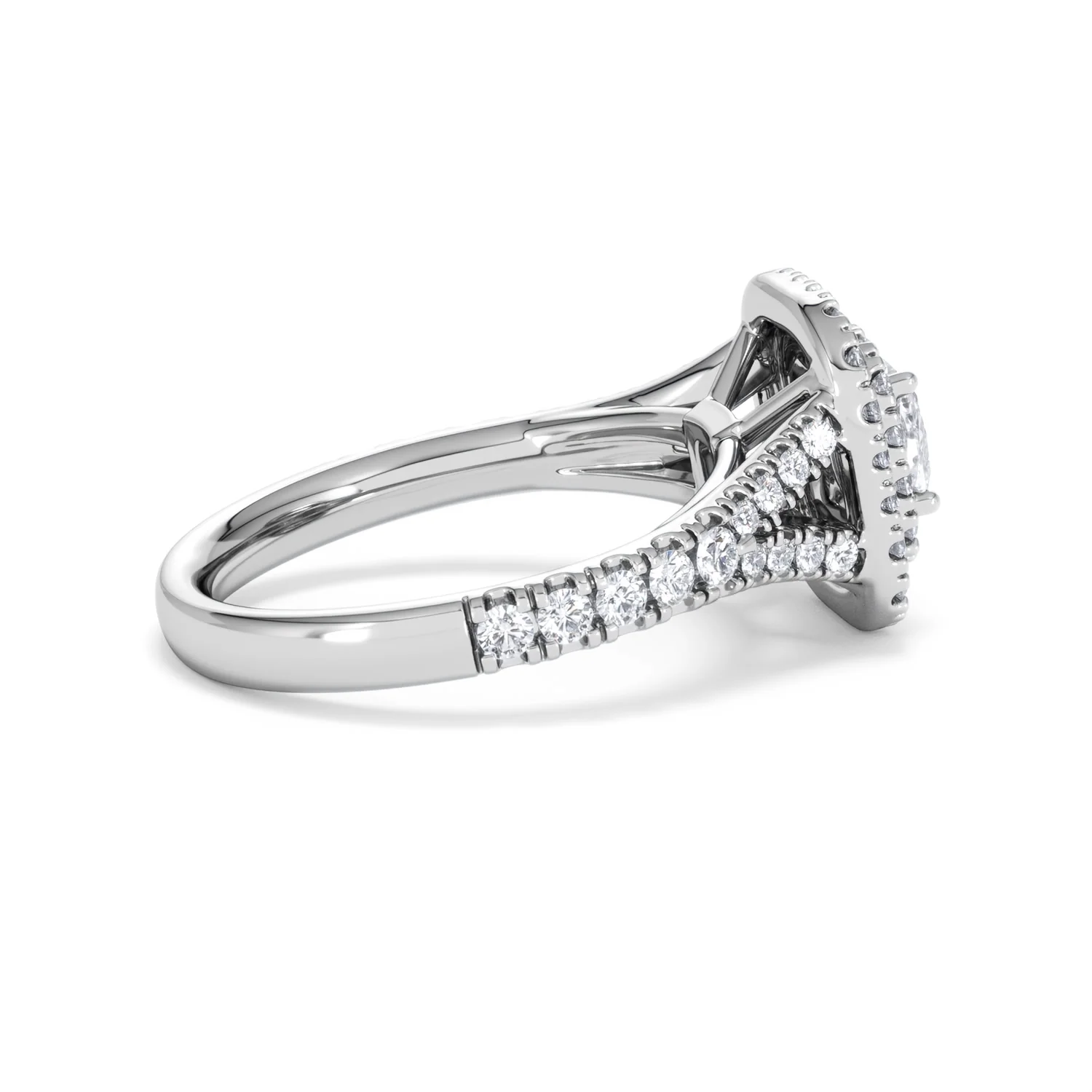 Anastasia Diamond Halo Engagement Ring 18K White Gold 1.30ct G/VS2 - Image 33