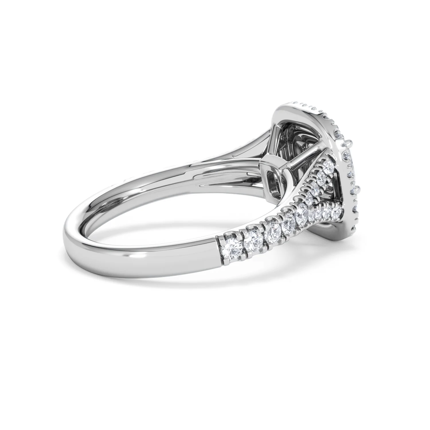 Anastasia Diamond Halo Engagement Ring 18K White Gold 1.30ct G/VS2 - Image 36