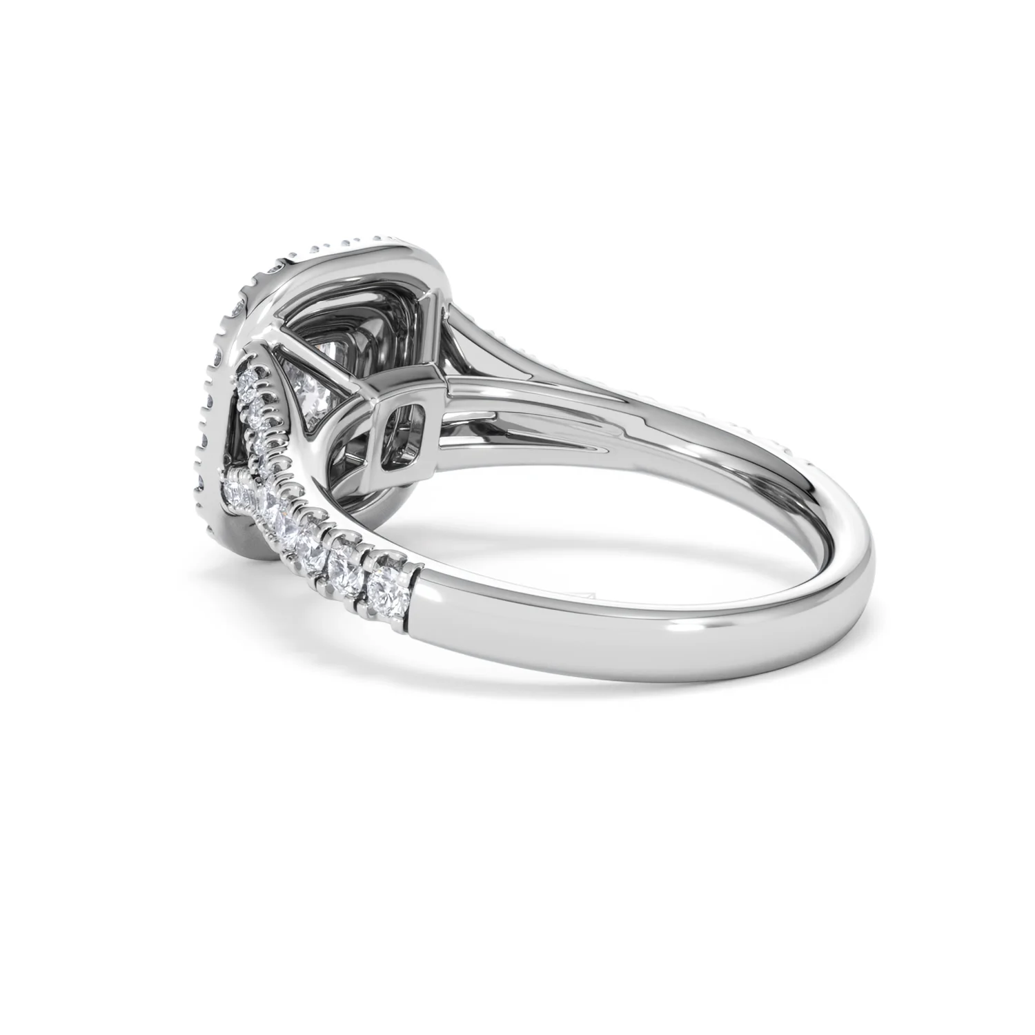 Anastasia Diamond Halo Engagement Ring 18K White Gold 1.30ct G/VS2 - Image 60
