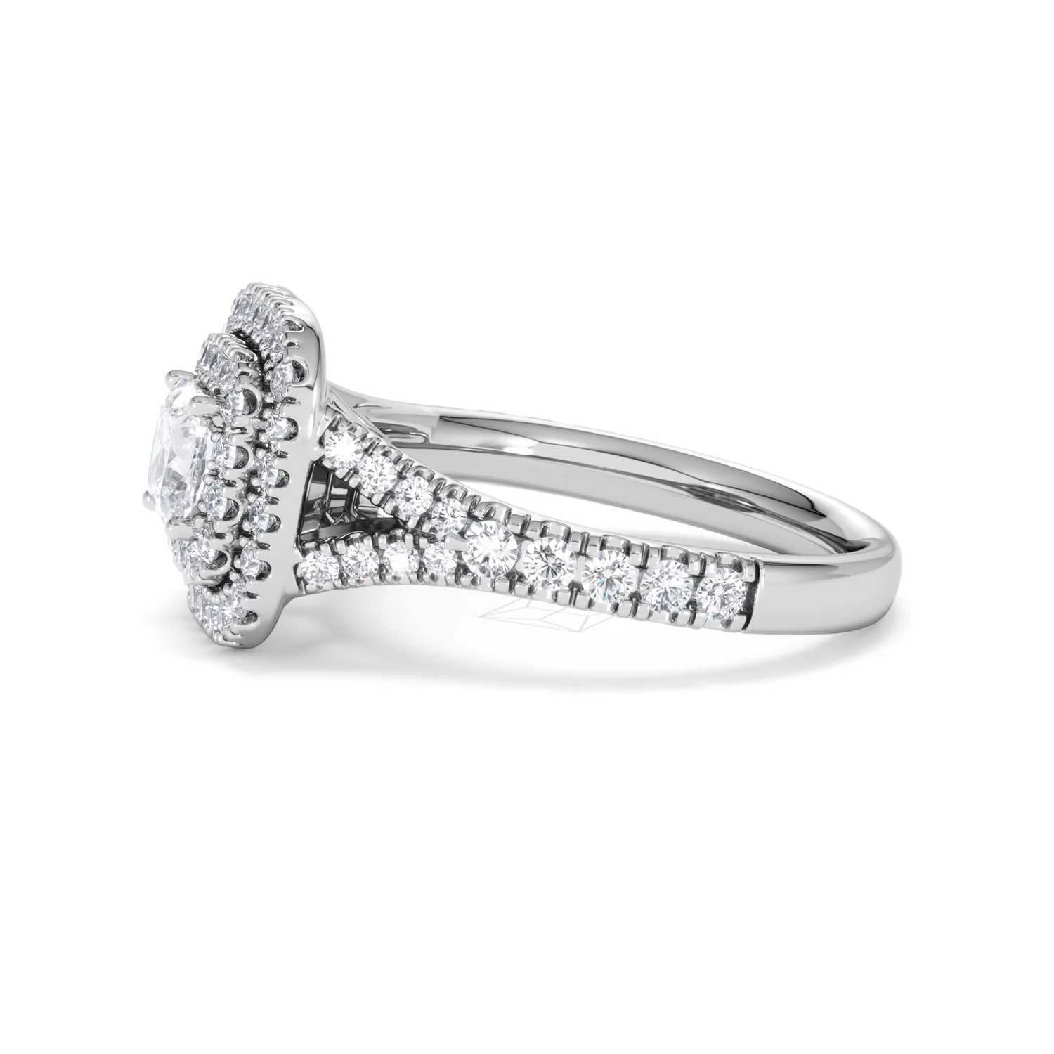 Anastasia Diamond Halo Engagement Ring 18K White Gold 1.30ct G/VS2 - Image 73