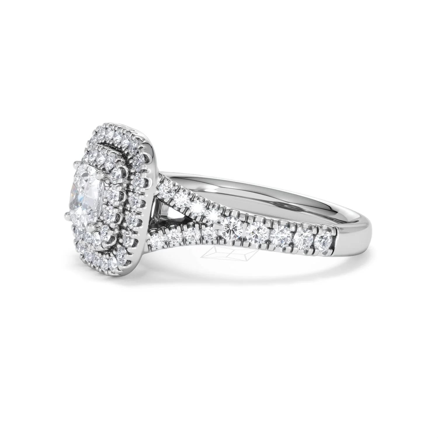 Anastasia Diamond Halo Engagement Ring 18K White Gold 1.30ct G/VS2 - Image 76