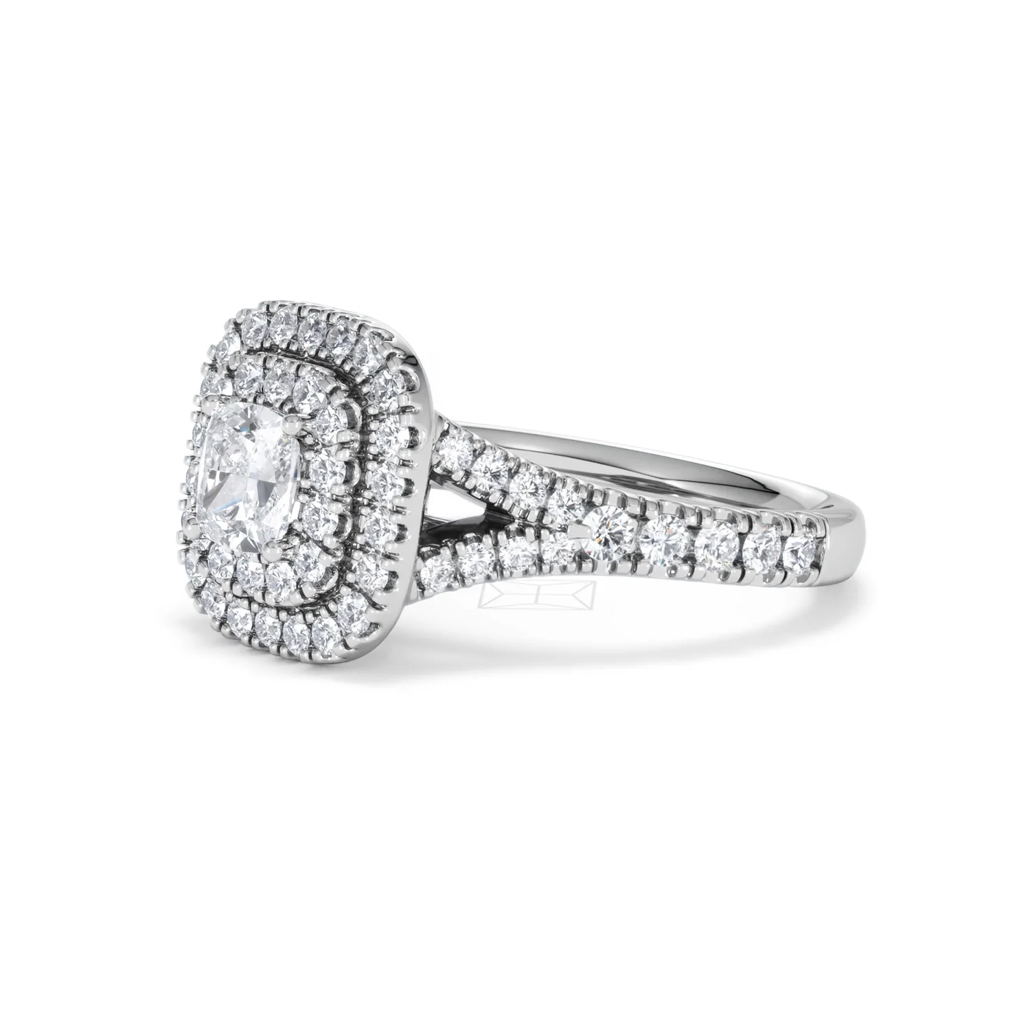 Anastasia Diamond Halo Engagement Ring 18K White Gold 1.30ct G/VS2 - Image 79