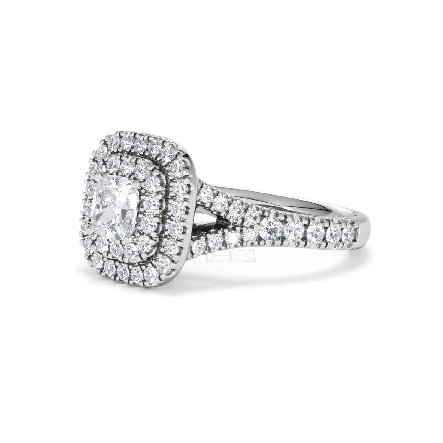 Anastasia Diamond Halo Engagement Ring 18K White Gold 1.30ct G/VS2 - Image 80