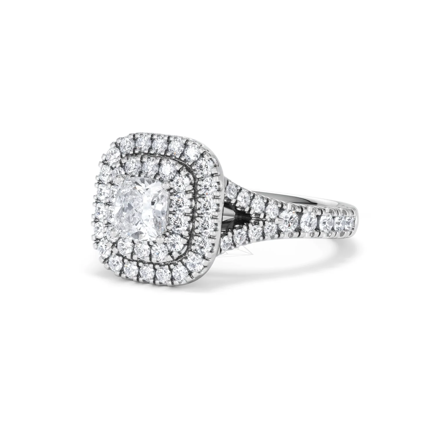 Anastasia Diamond Halo Engagement Ring 18K White Gold 1.30ct G/VS2 - Image 83