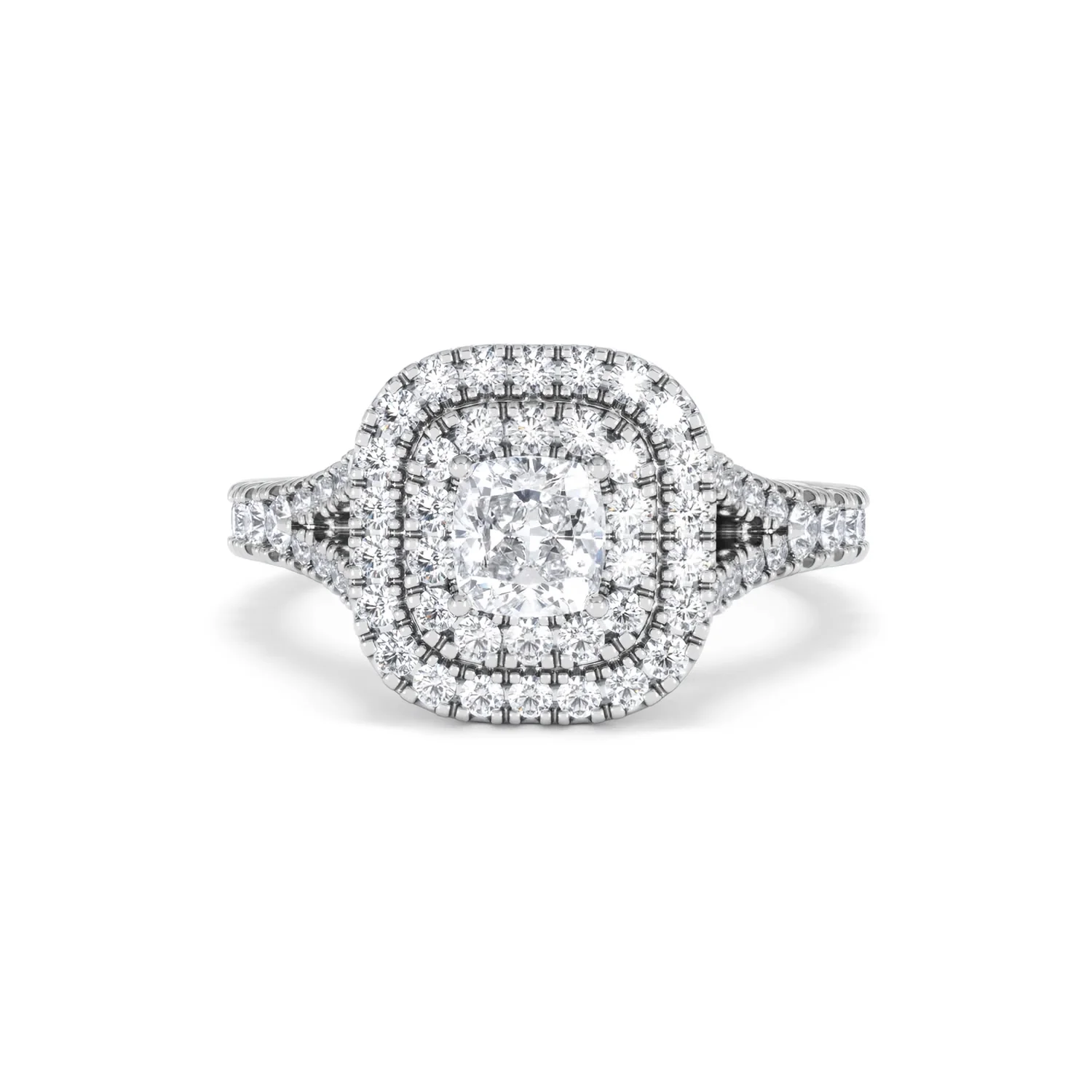 Anastasia Diamond Halo Engagement Ring 18K White Gold 1.30ct G/VS2 - Image 89