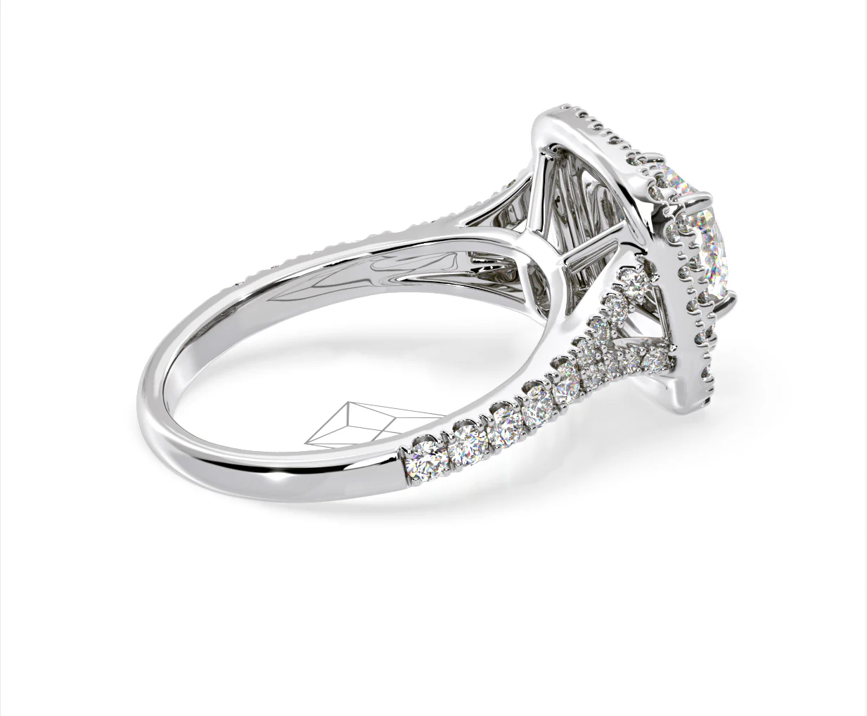 Anastasia GIA Diamond Halo Engagement Ring 18K White Gold 1.85ct G/VS2 - Image 142