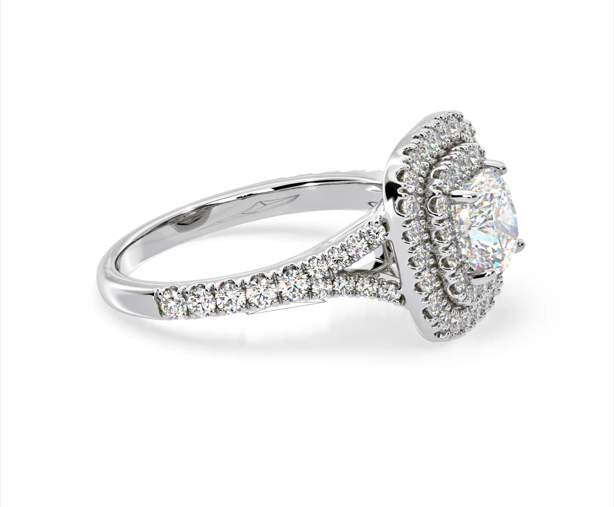 Anastasia GIA Diamond Halo Engagement Ring 18K White Gold 1.85ct G/VS2 - Image 152