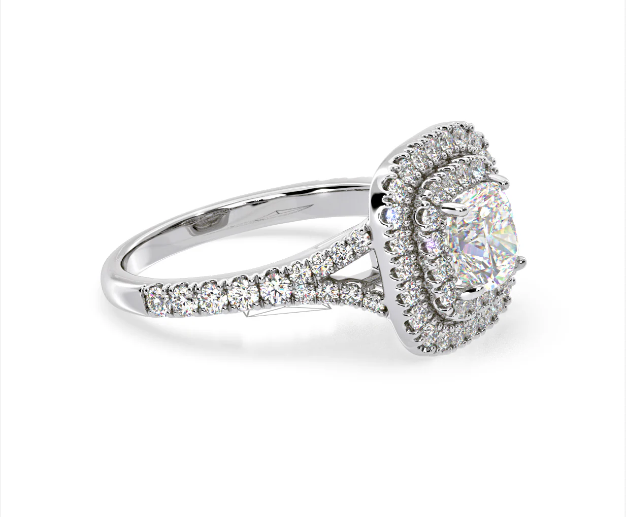 Anastasia GIA Diamond Halo Engagement Ring 18K White Gold 1.85ct G/VS2 - Image 154
