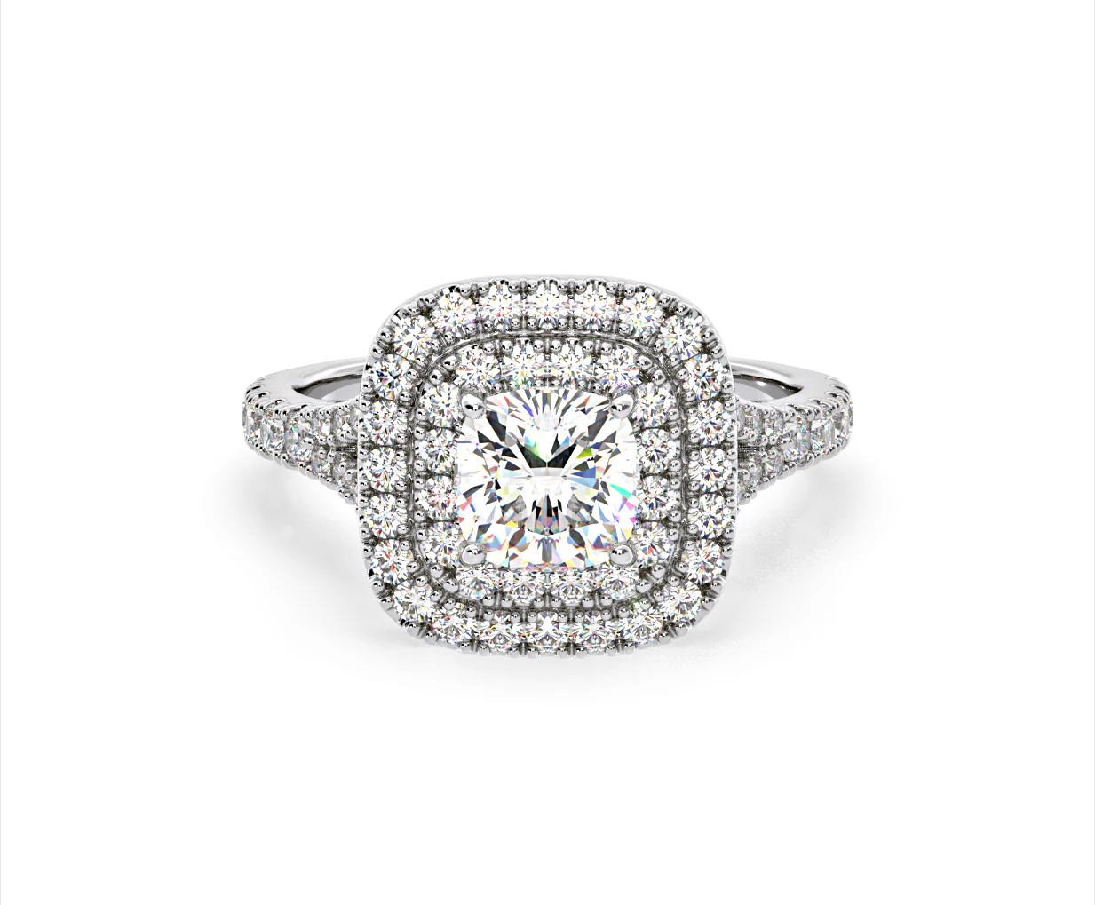Anastasia GIA Diamond Halo Engagement Ring 18K White Gold 1.85ct G/VS2 - Image 88