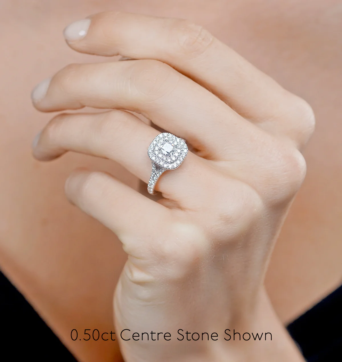 Anastasia Diamond Halo Engagement Ring in 18K Gold 1.30ct G/SI1 - Image 2