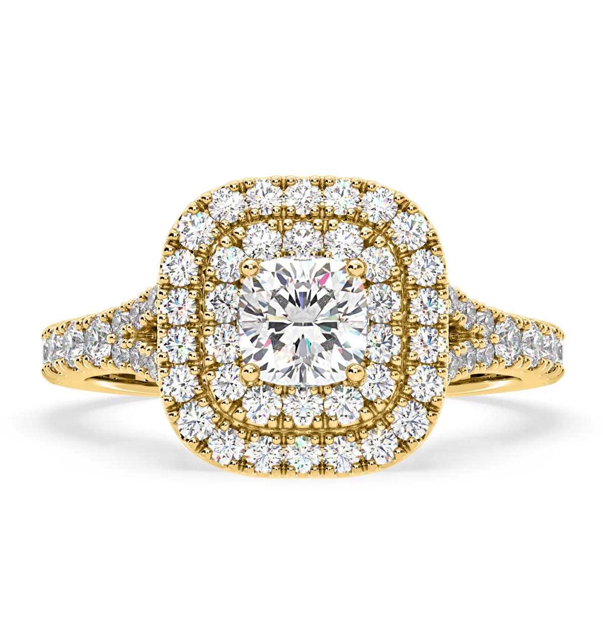Anastasia Diamond Halo Engagement Ring in 18K Gold 1.30ct G/SI1 - Image 3