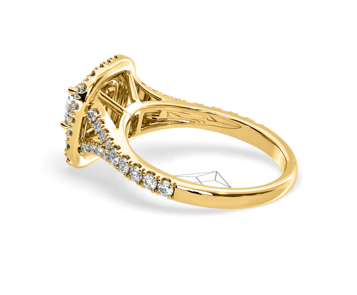 Anastasia Diamond Halo Engagement Ring in 18K Gold 1.30ct G/SI1 - Image 33