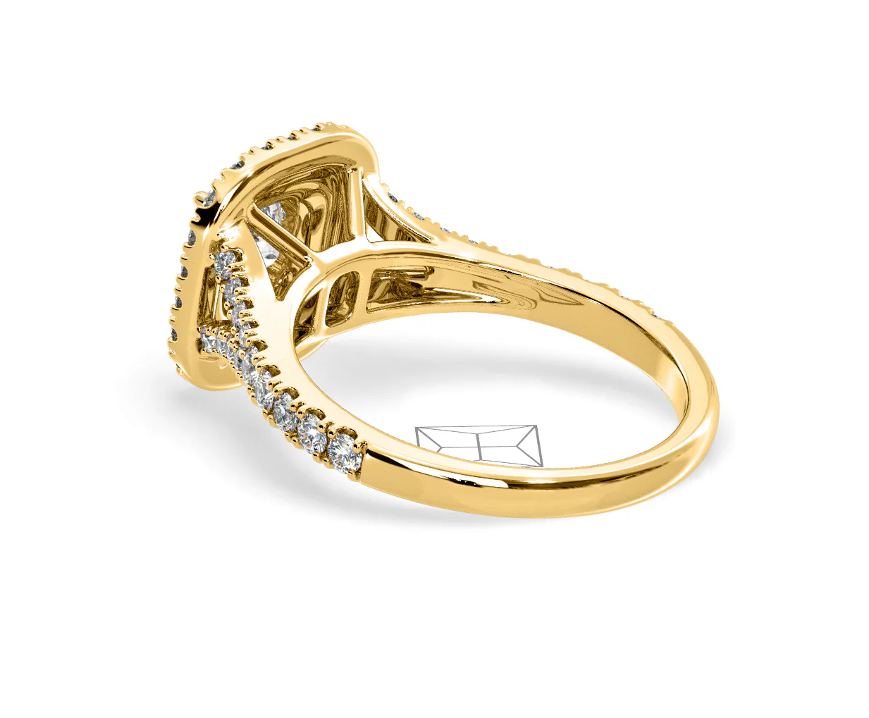 Anastasia Diamond Halo Engagement Ring in 18K Gold 1.30ct G/SI1 - Image 36