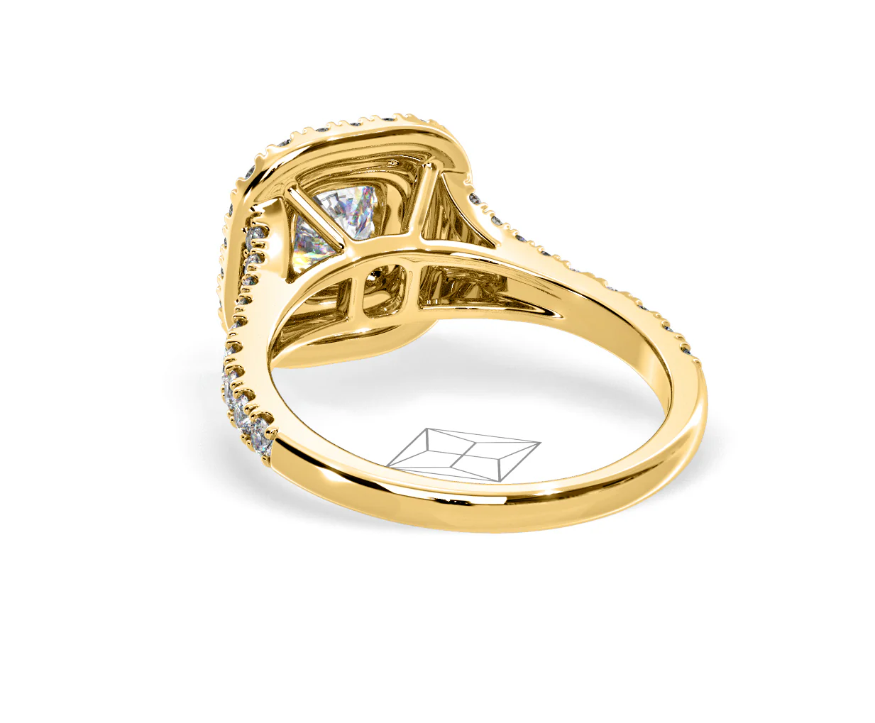 Anastasia Diamond Halo Engagement Ring in 18K Gold 1.30ct G/SI1 - Image 41