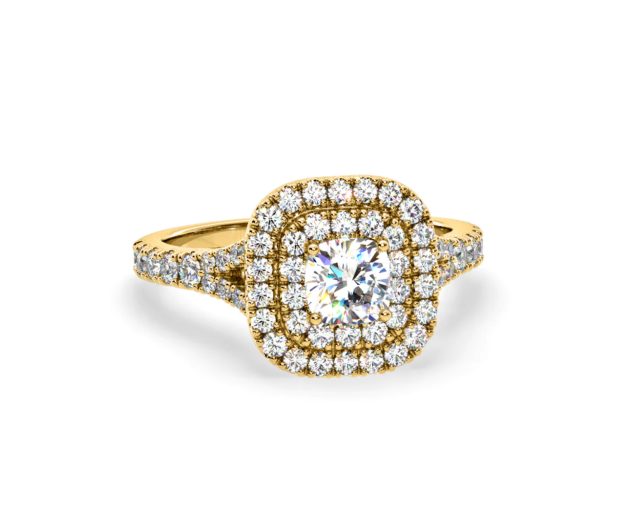Anastasia Diamond Halo Engagement Ring in 18K Gold 1.30ct G/SI1 - Image 84