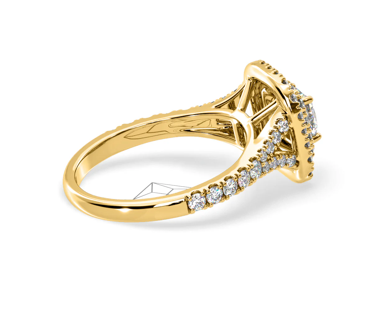 Anastasia Diamond Halo Engagement Ring in 18K Gold 1.30ct G/VS2 - Image 142