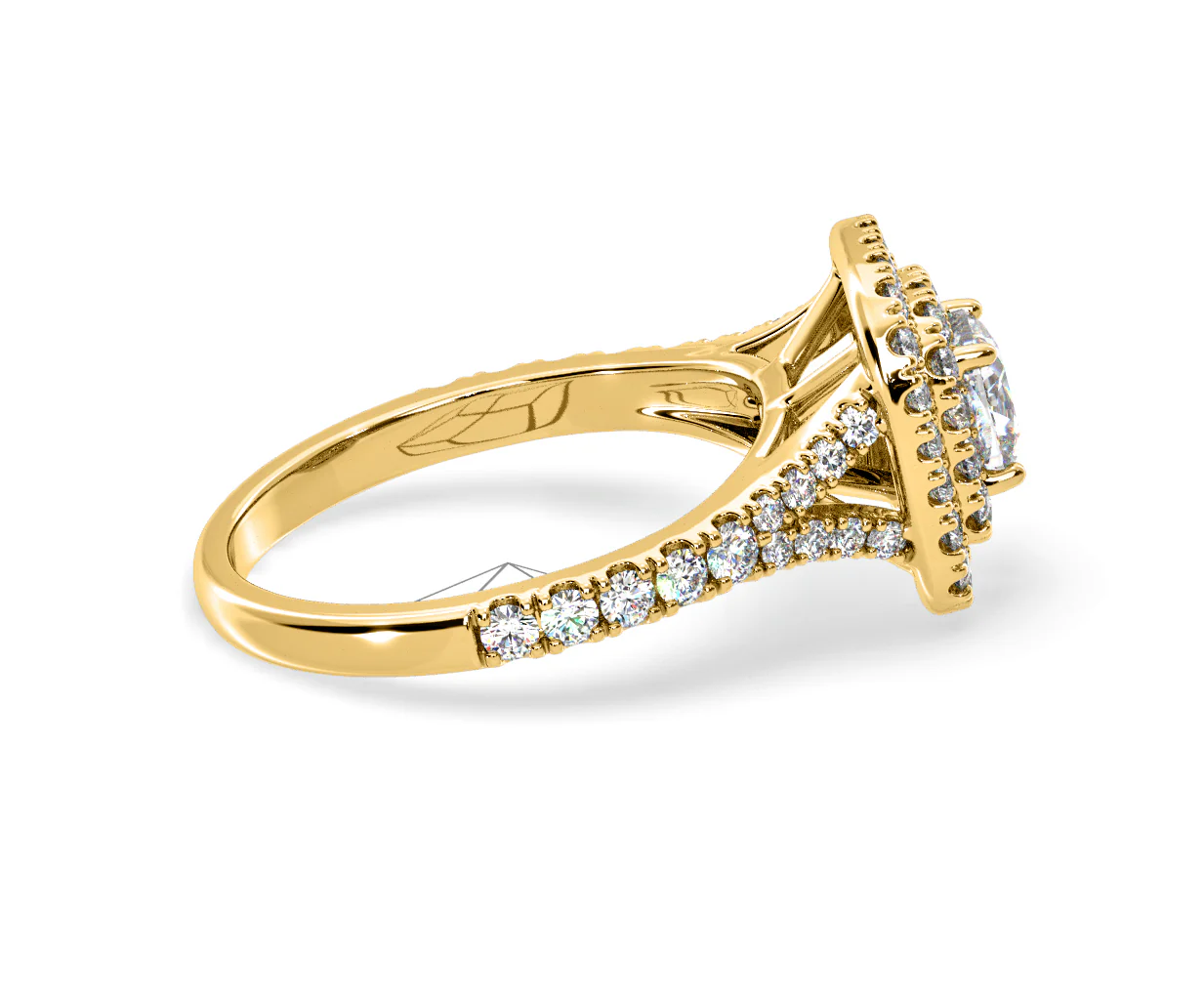 Anastasia Diamond Halo Engagement Ring in 18K Gold 1.30ct G/VS2 - Image 146