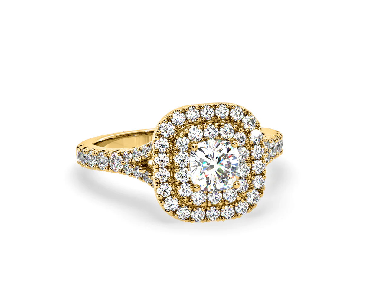 Anastasia Diamond Halo Engagement Ring in 18K Gold 1.30ct G/VS2 - Image 164
