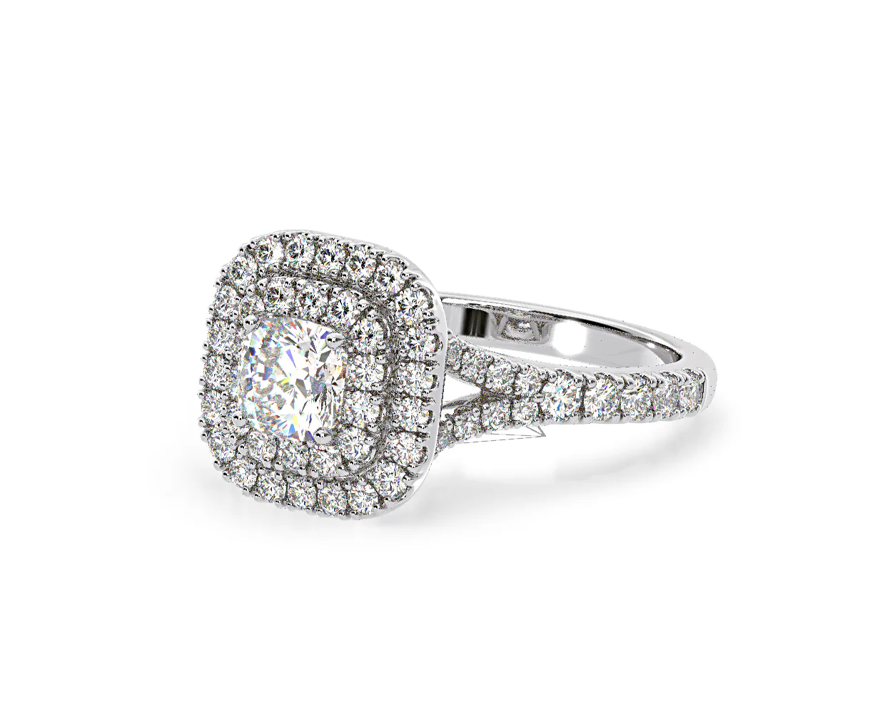 Anastasia Diamond Halo Engagement Ring in Platinum 1.30ct G/SI1 - Image 15