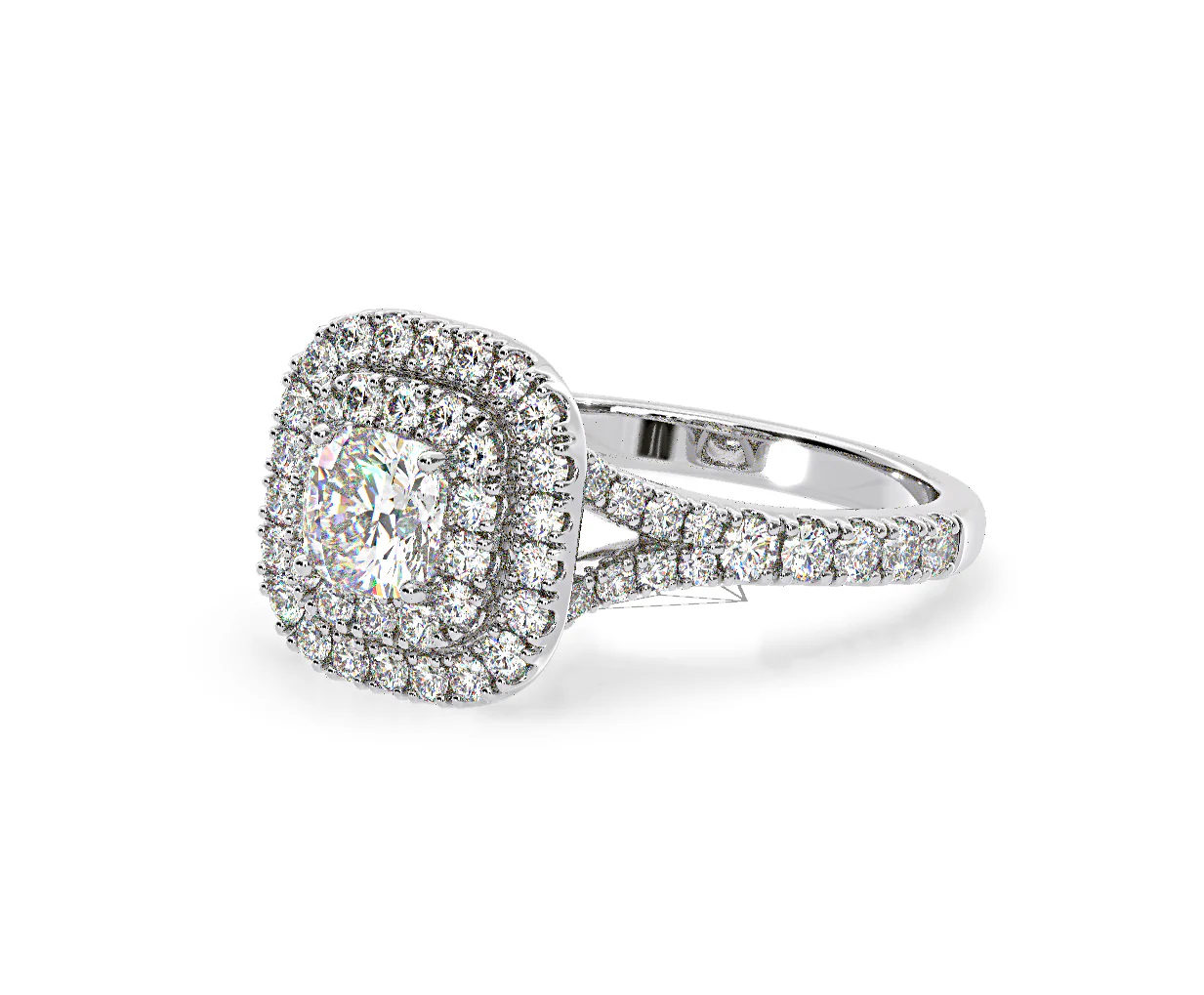 Anastasia Diamond Halo Engagement Ring in Platinum 1.30ct G/SI1 - Image 16