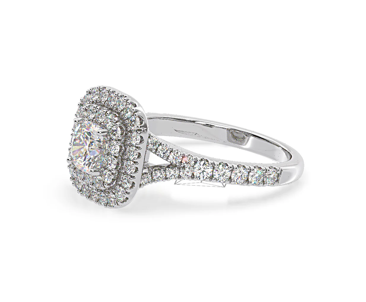 Anastasia Diamond Halo Engagement Ring in Platinum 1.30ct G/SI1 - Image 20