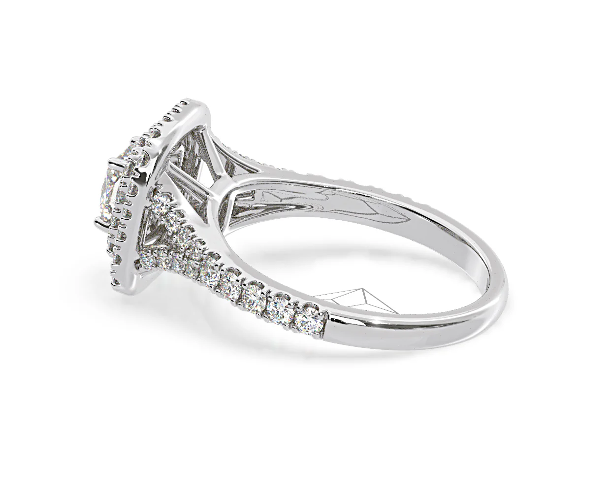 Anastasia Diamond Halo Engagement Ring in Platinum 1.30ct G/SI1 - Image 32