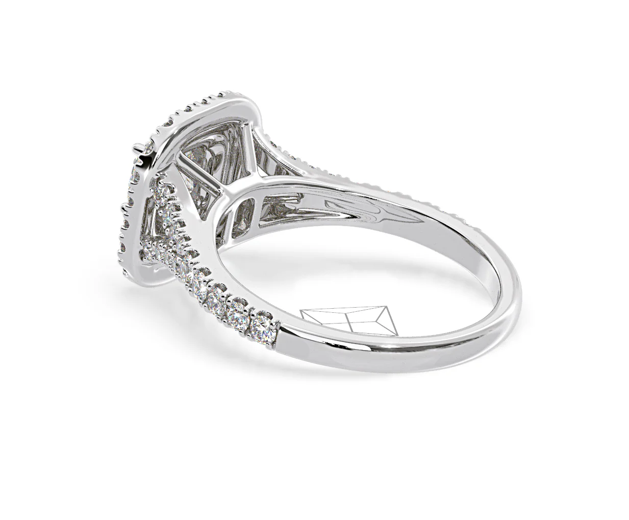 Anastasia Diamond Halo Engagement Ring in Platinum 1.30ct G/SI1 - Image 36