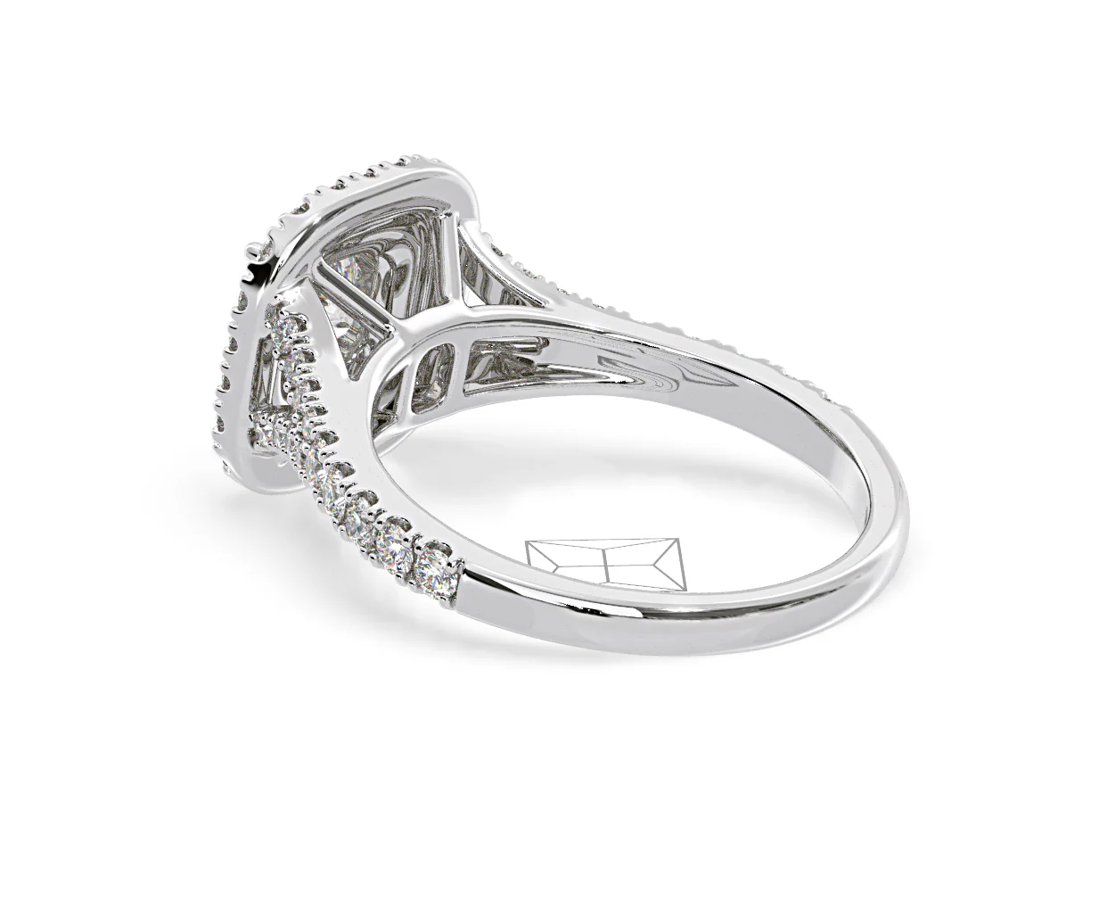 Anastasia Diamond Halo Engagement Ring in Platinum 1.30ct G/SI1 - Image 37