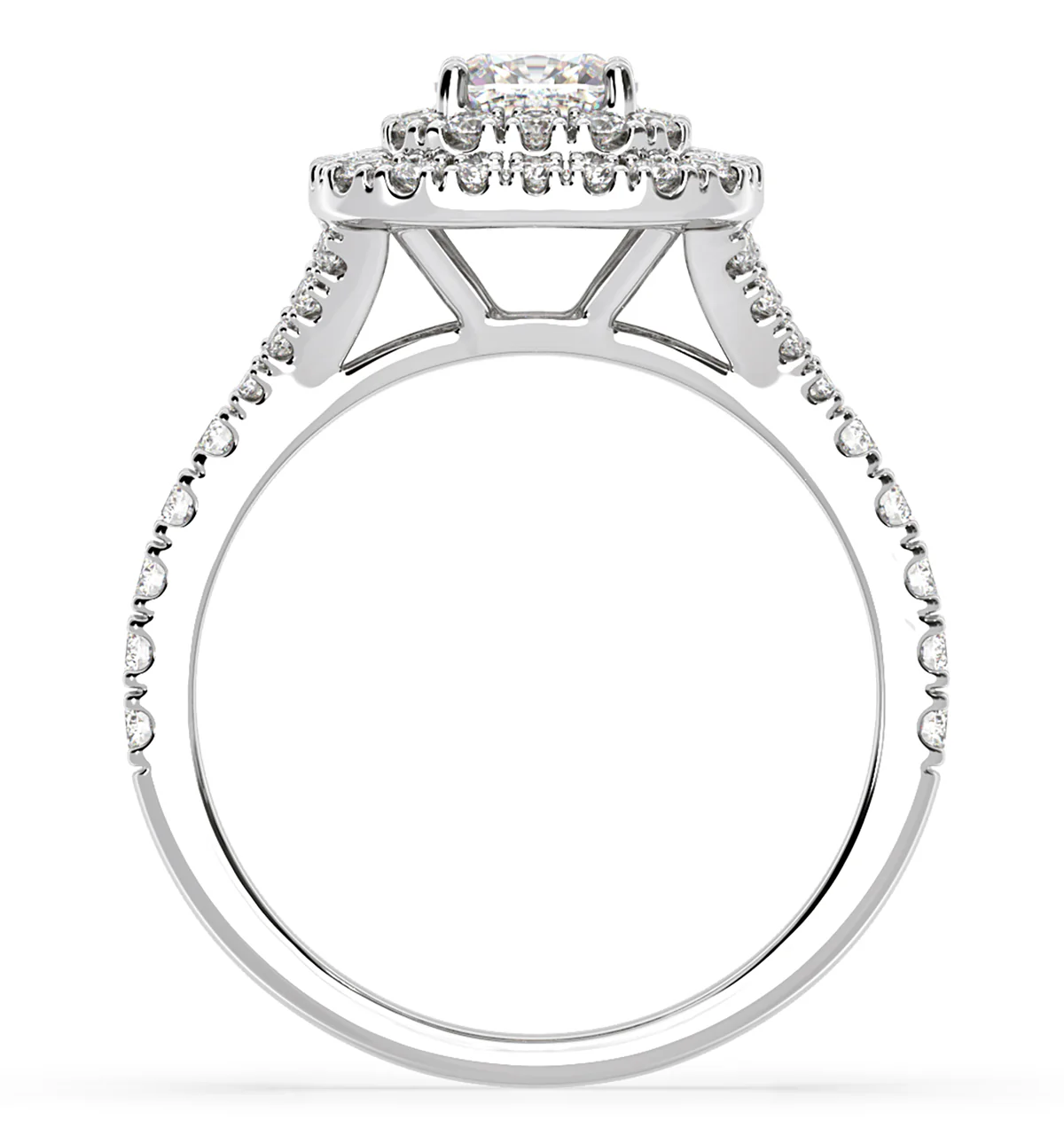 Anastasia Diamond Halo Engagement Ring in Platinum 1.30ct G/SI1 - Image 4
