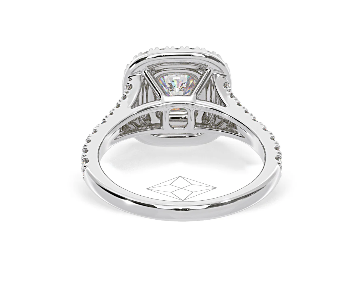 Anastasia Diamond Halo Engagement Ring in Platinum 1.30ct G/SI1 - Image 47