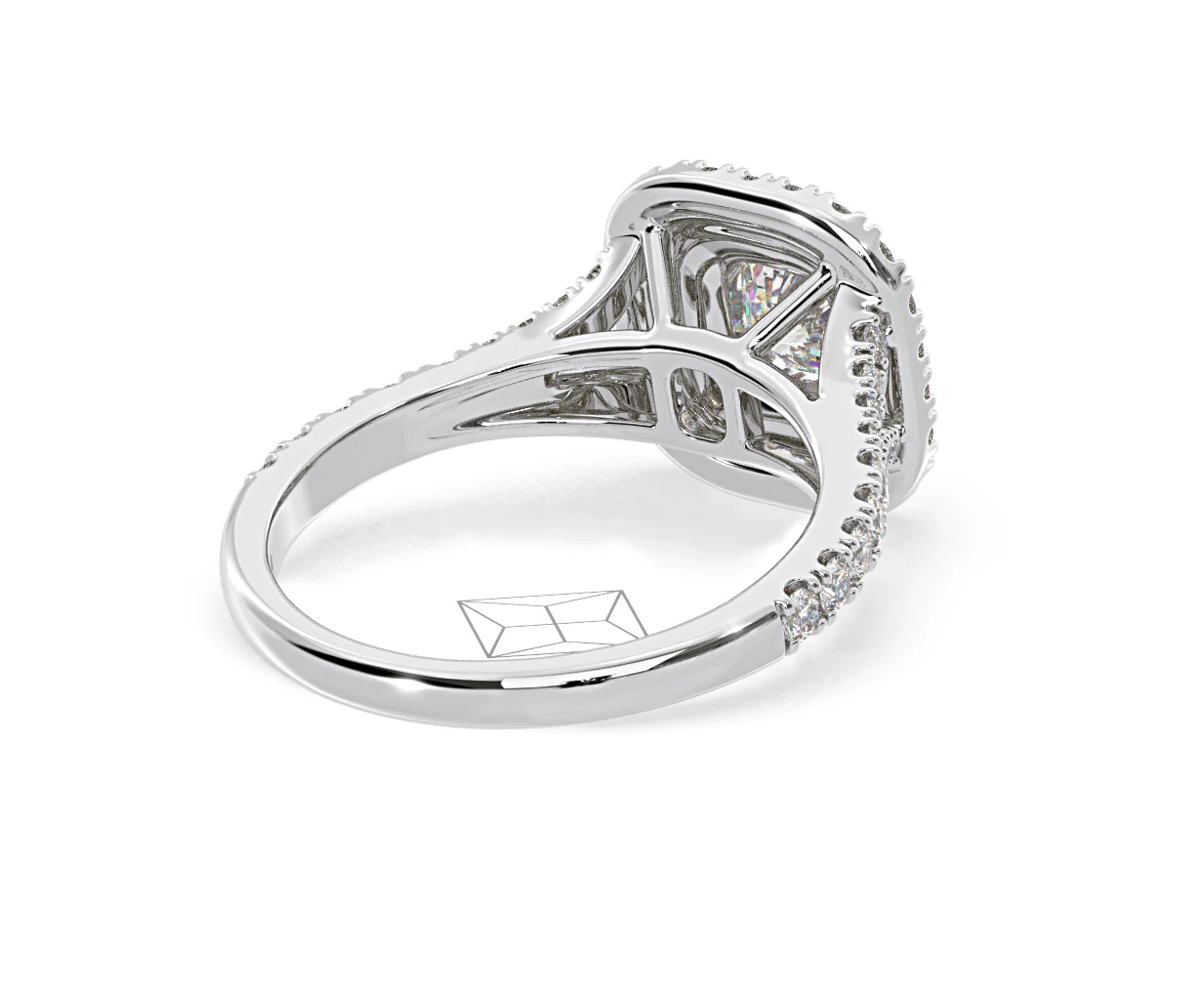 Anastasia Diamond Halo Engagement Ring in Platinum 1.30ct G/SI1 - Image 55