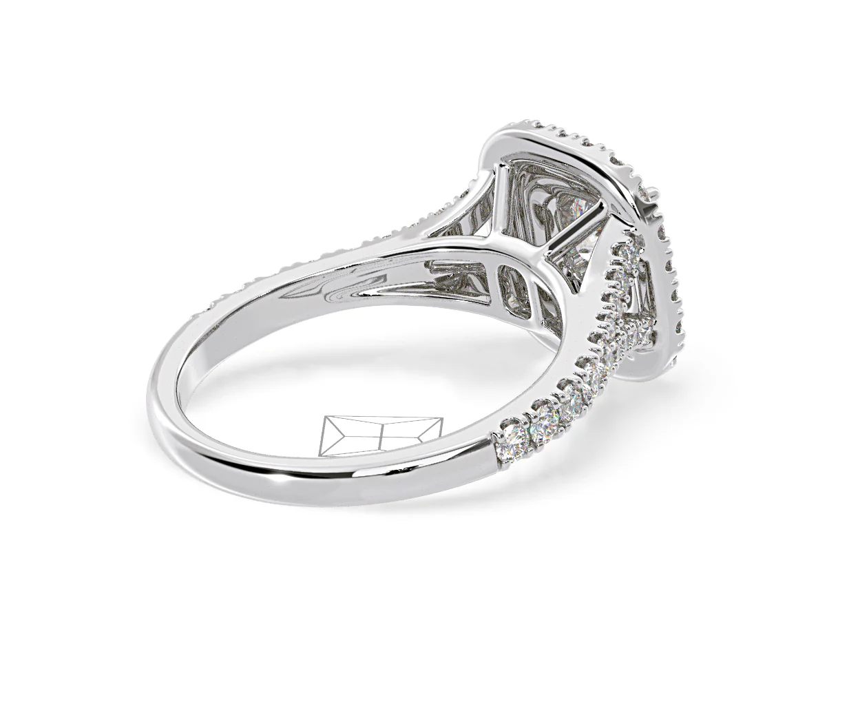 Anastasia Diamond Halo Engagement Ring in Platinum 1.30ct G/SI1 - Image 58