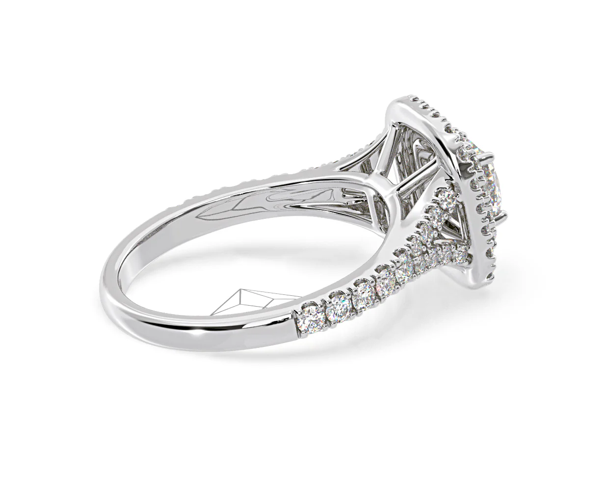 Anastasia Diamond Halo Engagement Ring in Platinum 1.30ct G/SI1 - Image 62