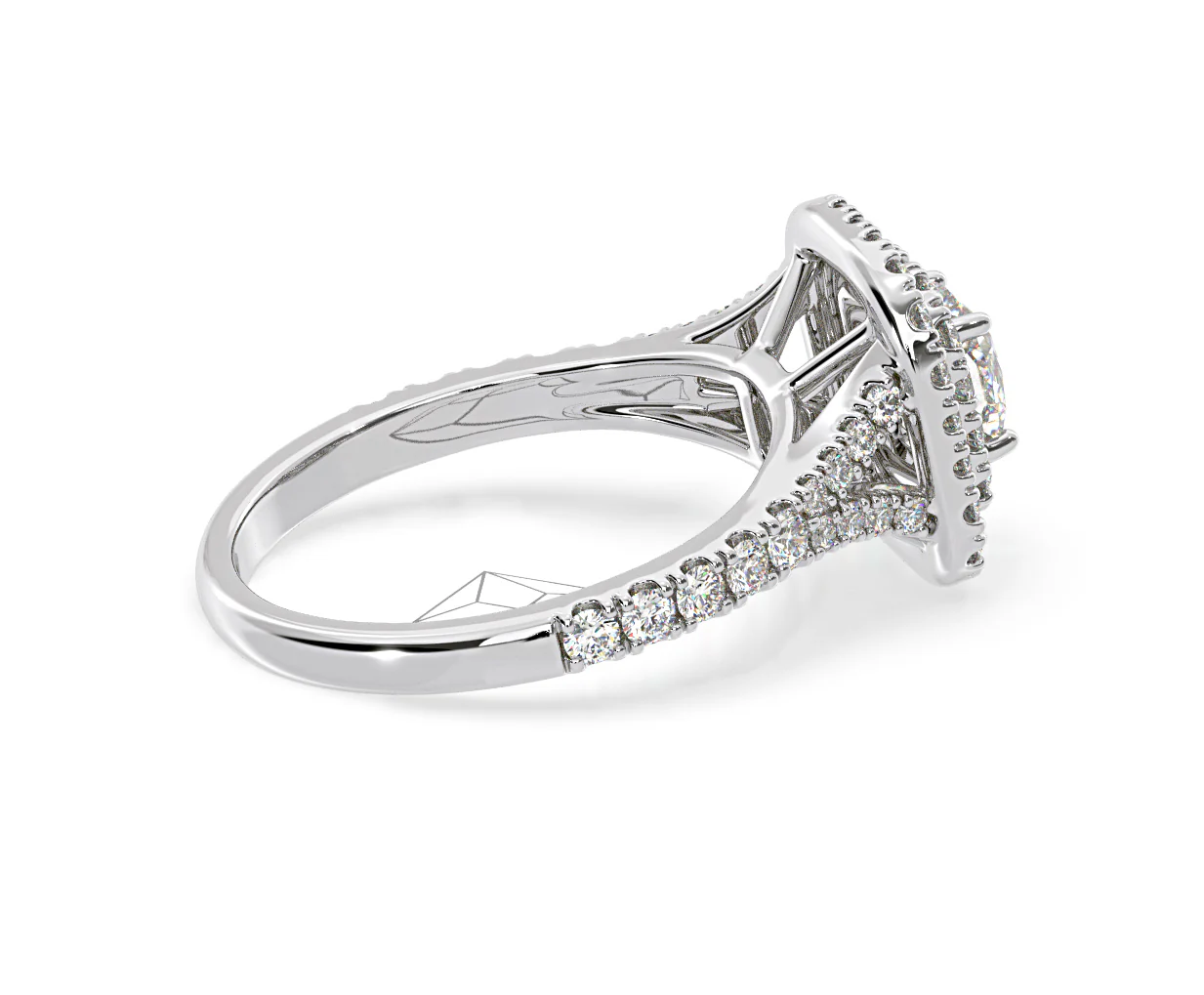 Anastasia Diamond Halo Engagement Ring in Platinum 1.30ct G/SI1 - Image 63