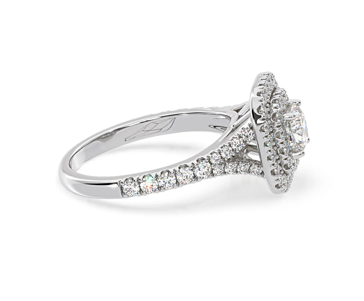Anastasia Diamond Halo Engagement Ring in Platinum 1.30ct G/SI1 - Image 69