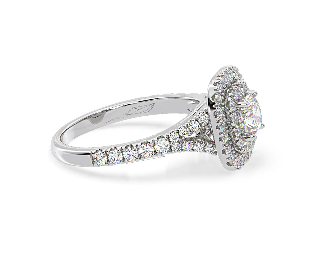 Anastasia Diamond Halo Engagement Ring in Platinum 1.30ct G/SI1 - Image 71