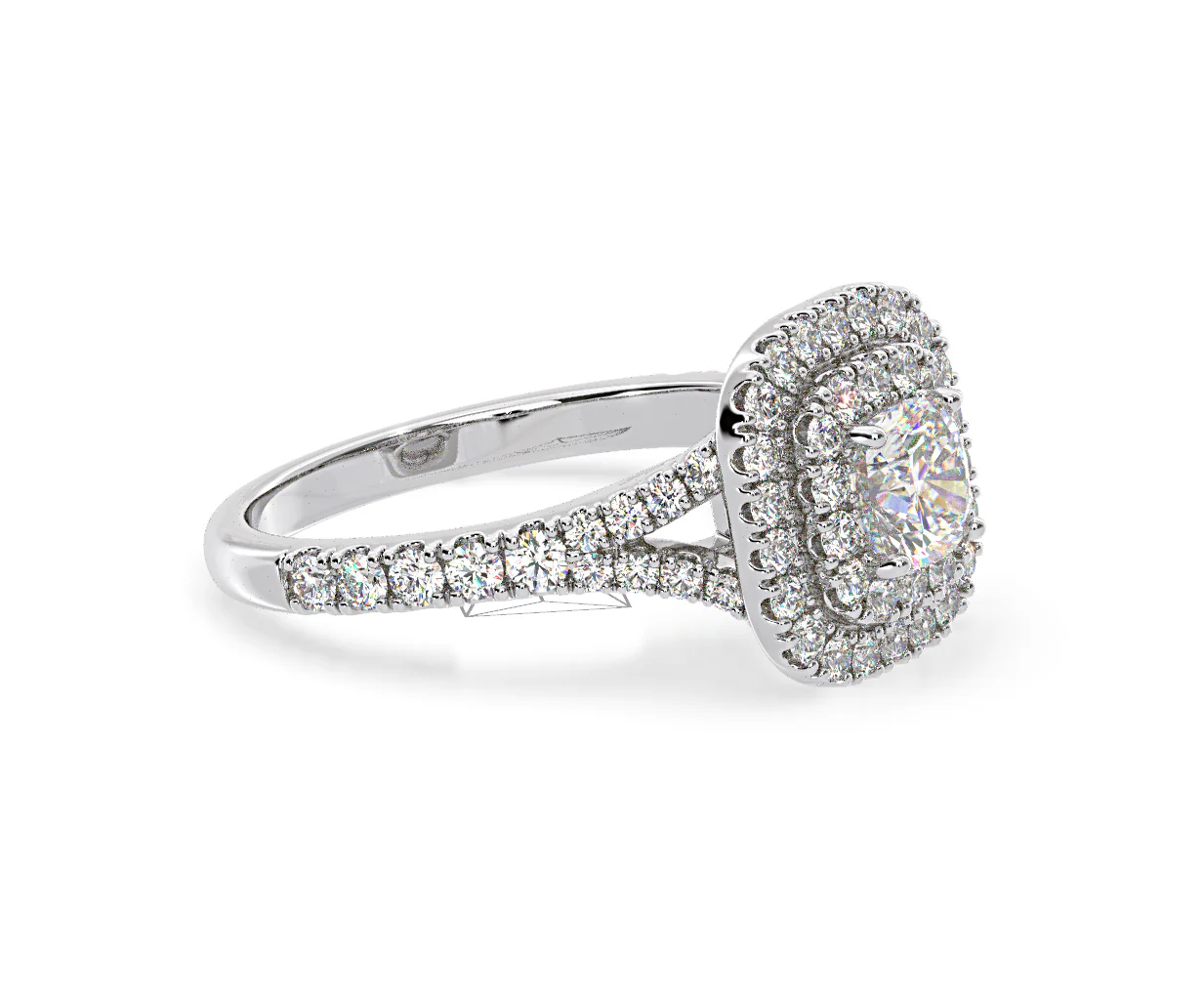 Anastasia Diamond Halo Engagement Ring in Platinum 1.30ct G/SI1 - Image 75