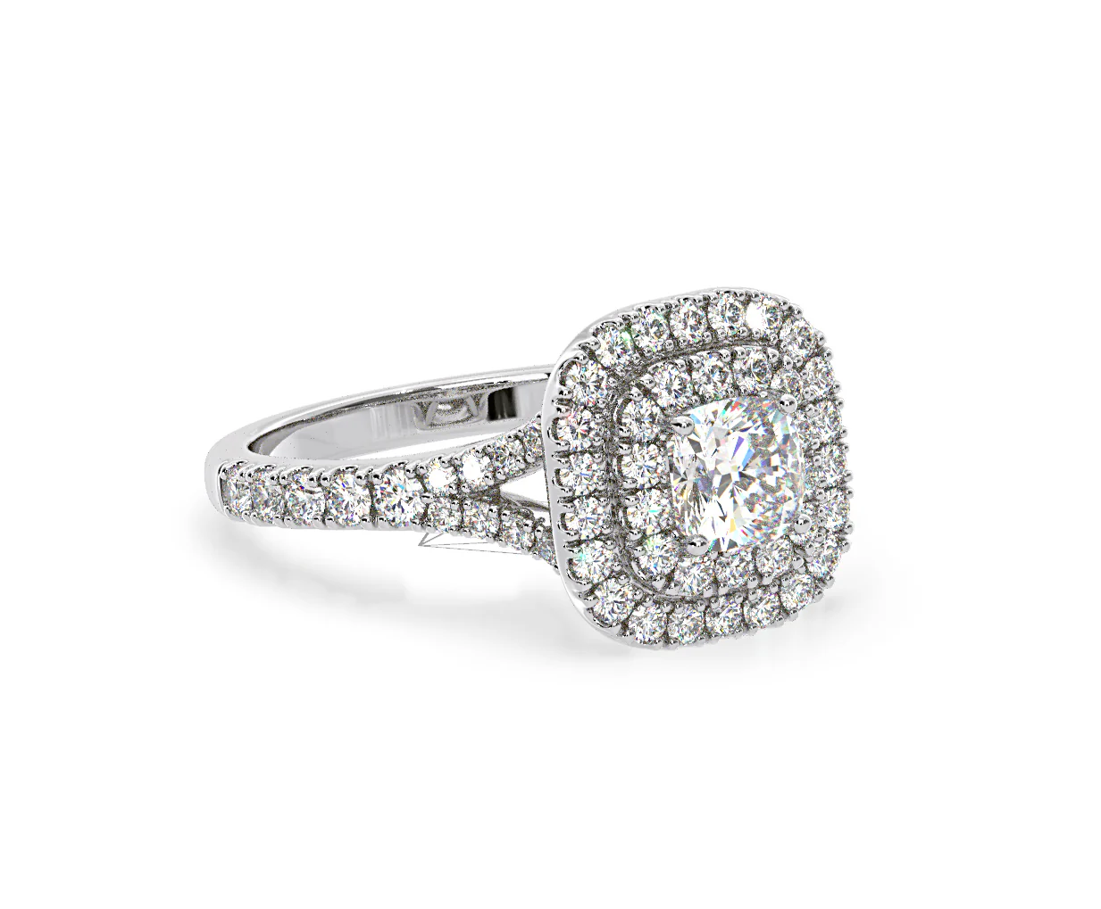 Anastasia Diamond Halo Engagement Ring in Platinum 1.30ct G/SI1 - Image 80