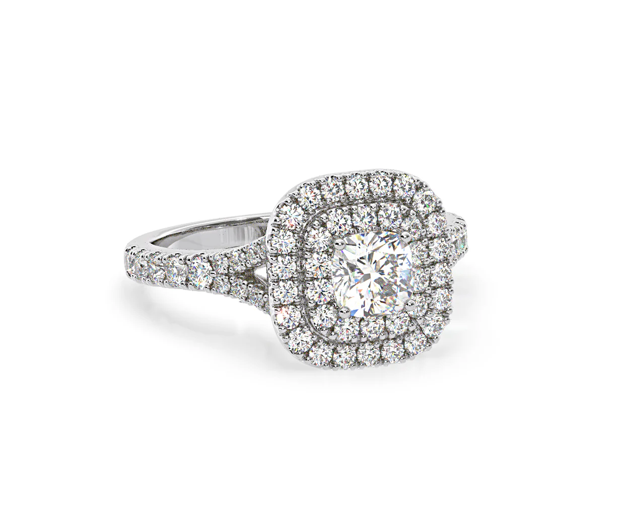 Anastasia Diamond Halo Engagement Ring in Platinum 1.30ct G/SI1 - Image 83